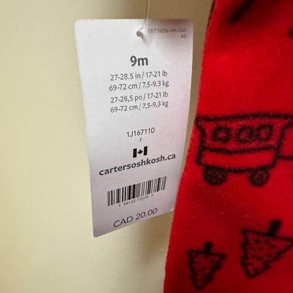 3/$30 New with tag Carter’s kid train fleece one piece/pyjama - Picture 3 of 4